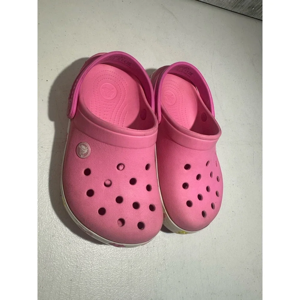 Crocs Minnie Mouse Light-Up Clogs Girls, Size J1, Pink